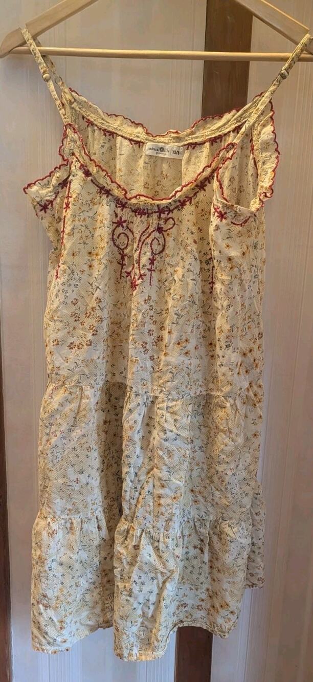 Natural Life Slip Mini Ruffle Dress Embroidered Women's XS S
